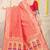 Red banarasi silk blend saree with bandhani patola print and zari border