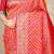 Red banarasi silk blend saree with bandhani patola print and zari border