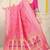 Rani pink banarasi silk blend saree with bandhani patola print and zari border