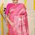 Rani pink banarasi silk blend saree with bandhani patola print and zari border