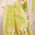 Lime green banarasi silk blend saree with bandhani patola print and zari border