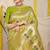 Lime green banarasi silk blend saree with bandhani patola print and zari border