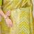 Lime green banarasi silk blend saree with bandhani patola print and zari border