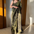 Mehndi Green Codding Work chiffon saree