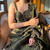 Mehndi Green Codding Work chiffon saree