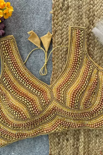 Gold pure silk blend blouse