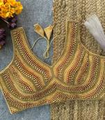 Gold pure silk blend blouse