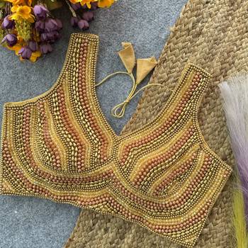 Gold pure silk blend blouse 2