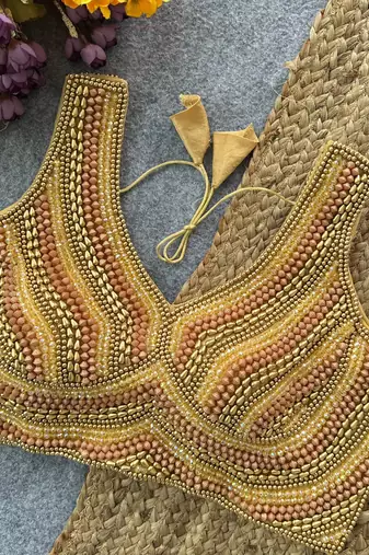 Gold pure silk blend blouse