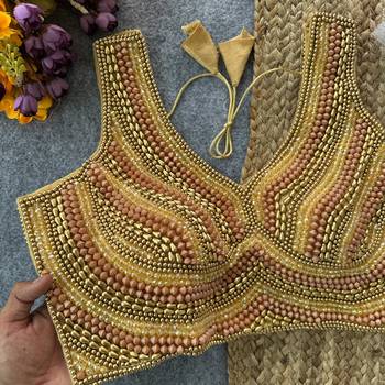 Gold pure silk blend blouse 3