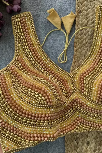 Gold pure silk blend blouse