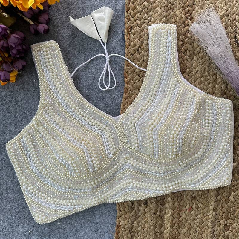 White pure silk blend blouse