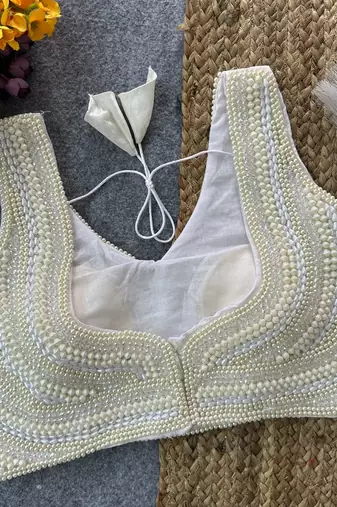 White pure silk blend blouse
