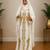 White Gold Embroidered Moroccan Kaftan Dress with Hijab