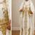 White Gold Embroidered Moroccan Kaftan Dress with Hijab