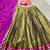 Olive georgette zari weaving lehenga choli with dupatta