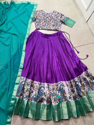 purple aastha silk lehenga choli with zari design 6