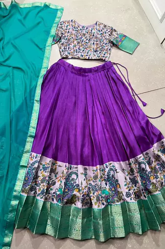 Purple Silk Zari Chaniya Choli
