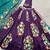 Purple silk printed chaniya choli
