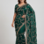 Green Color beads work chiffon saree 