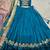 teal vichitra silk navratri chaniya choli with sequins thread embroidery
