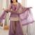 Dusty pink embroidered frendy silk kurta palazzo set with elegant dupatta for festive wear