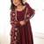 Rust roman chanderi silk embroidered anarkali kurta set with dupatta for festive elegance