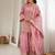 Elegant pink roman silk embroidered kurta with farshi shalwar and designer dupatta set