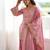 Elegant pink roman silk embroidered kurta with farshi shalwar and designer dupatta set