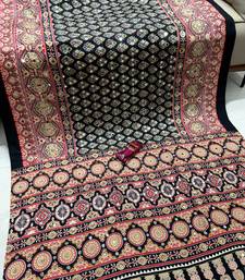 Black Color Printed And Mirror Work satin Saree