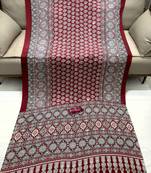 Maroon Color Printed And Mirror Work satin Saree
