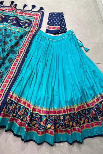 Designer Tasar silk blend Printed Lehenga Choli 