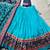 blue silk chaniya choli with printed gota work