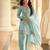 Light blue crepe silk sharara semi stitched suits