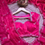 Pink Color beads work chiffon saree