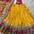 mustard tussar  silk printed lehenga choli
