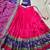 pink silk lehenga with printed sparkle design