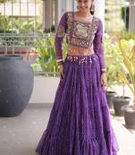 women bandhani print navratri lehenga choli with patchework set for women-full stitched free size