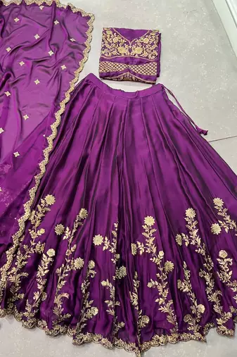 Designer Rangoli Silk Embroidery Work Chaniya Choli Set