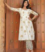 Palm Tree Hand Block Printed Kurta Salwar Set