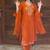 Orange Embroidery And Thread Work Silk Blend Salwar Suit