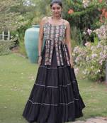 women cotton navratri lehenga choli with gota patti & lace work set for women-full stitched free size
