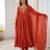 Burnt orange georgette flare anarkali suit with dupatta