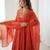 Burnt orange georgette flare anarkali suit with dupatta