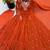 Burnt orange georgette flare anarkali suit with dupatta