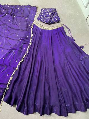 Fendi Silk Sequins & Threadwork Embroidered Lehenga Choli 5
