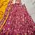 pink tussar  silk lehenga with gilded foil print