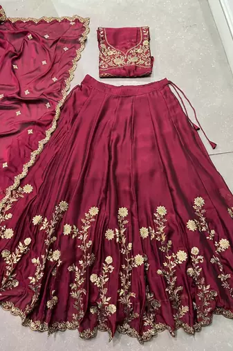 Designer Rangoli Silk Embroidery Work Chaniya Choli Set