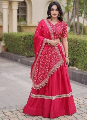 Women Embroidery Zari Sequins-work Navratri Lehenga Choli Set For Women 1