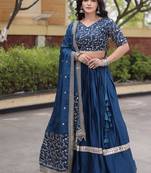 Women Embroidery Zari Sequins-work Navratri Lehenga Choli Set For Women